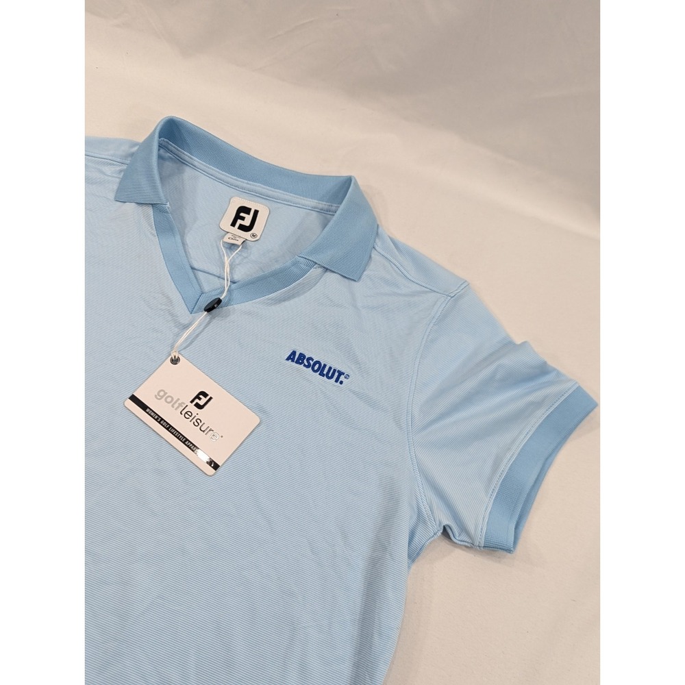 NWT WOMEN'S FOOTJOY CAP SLEEVE POLO,‎ Absolut Vodka Light Blue Medium Golf Polo